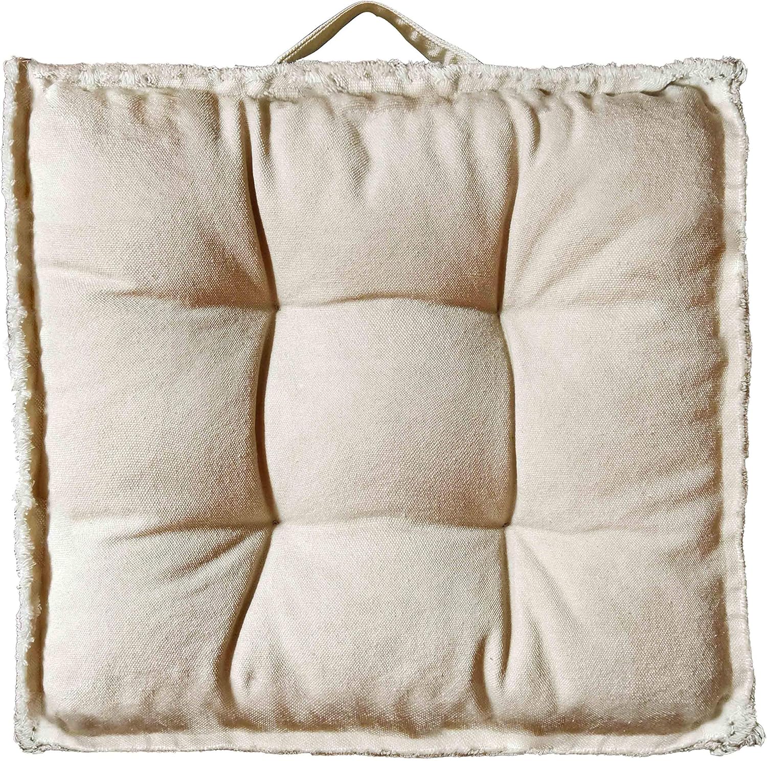 Square Thick Floor Seating Cushions,Solid Thick Tufted Cushion Meditation Pillow for Sitting on Floor, Tatami Pad for Guests or Kids Reading Nook,Yoga Living Room Sofa Balcony Outdoor(Beige): Kitchen & Dining