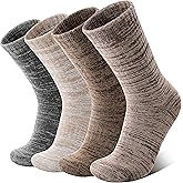 Anlisim Merino Wool Warm Boot Hiking Socks Thermal Extra Thick Winter Cozy Crew Comfy Cushioning Work Women Men Socks 4 Pairs