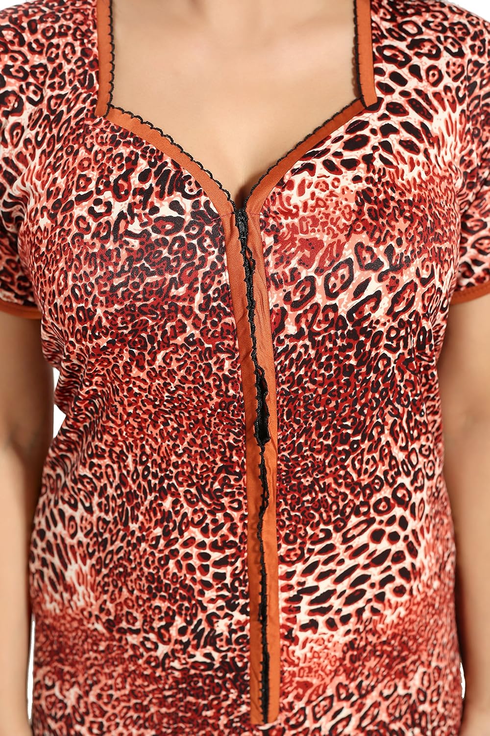 tucute tiger print nighty/night gown/nightwear/with 16" long zip.