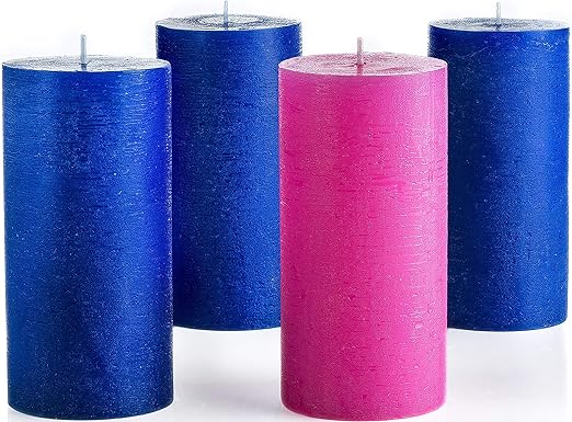 Amazon Com Melt Candle Company Advent Pillar Candles 3 X 6 Set