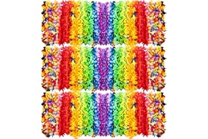 AMAZING TIME Hawaiian Lei Bulk, Tropical Luau Hawaii Theme Silk Flower Necklace, Party Favors for Beach Holiday Wedding Birthday Party, Aloha Summer Party Decorations