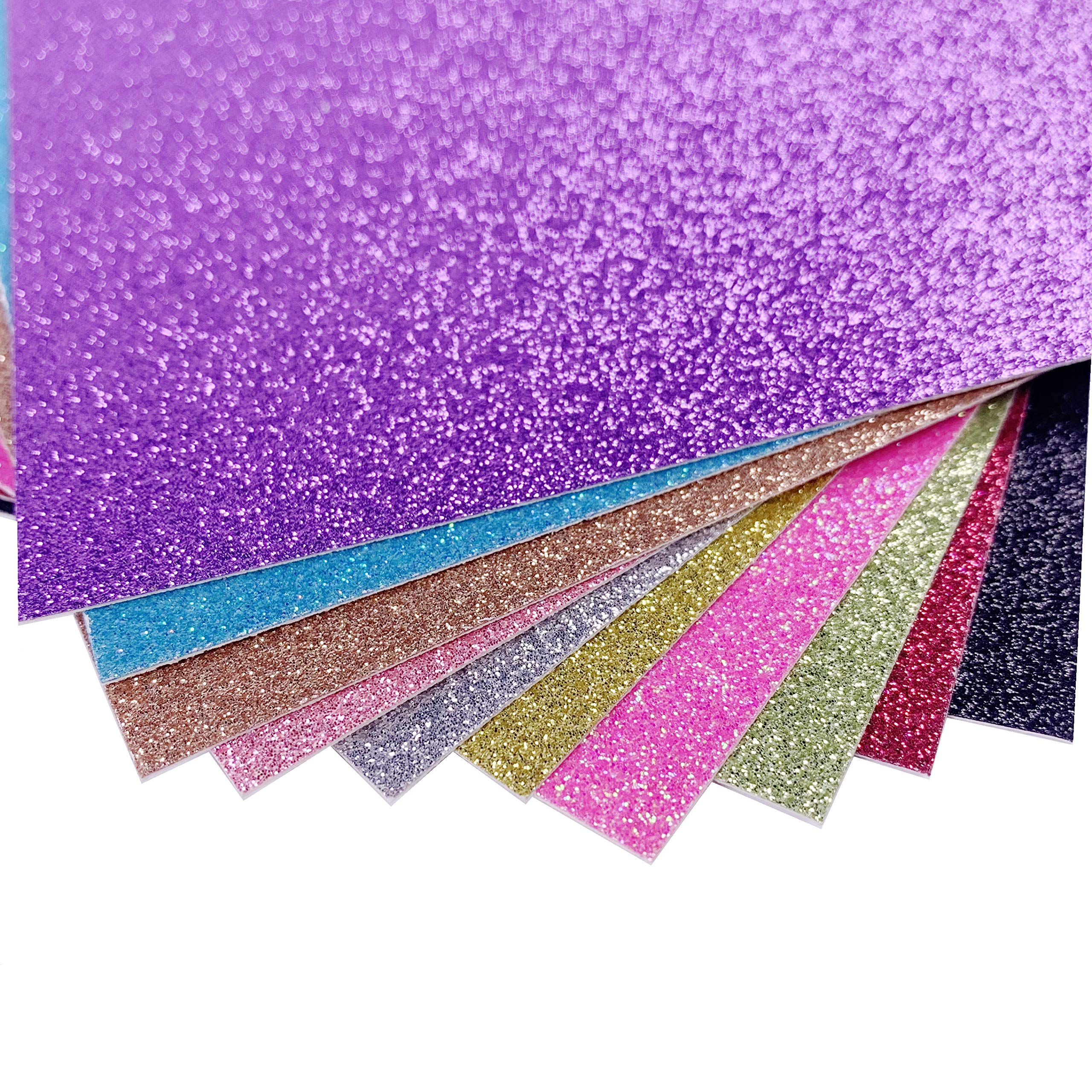 A6 Glitter Card 280gsm 10 Sheets of Coloured Glitter Card, Great for Art and Crafts, Scrapbooking, Invitation or Wedding Cards, Shiny Glittery Sparkly Colours for Decoration.