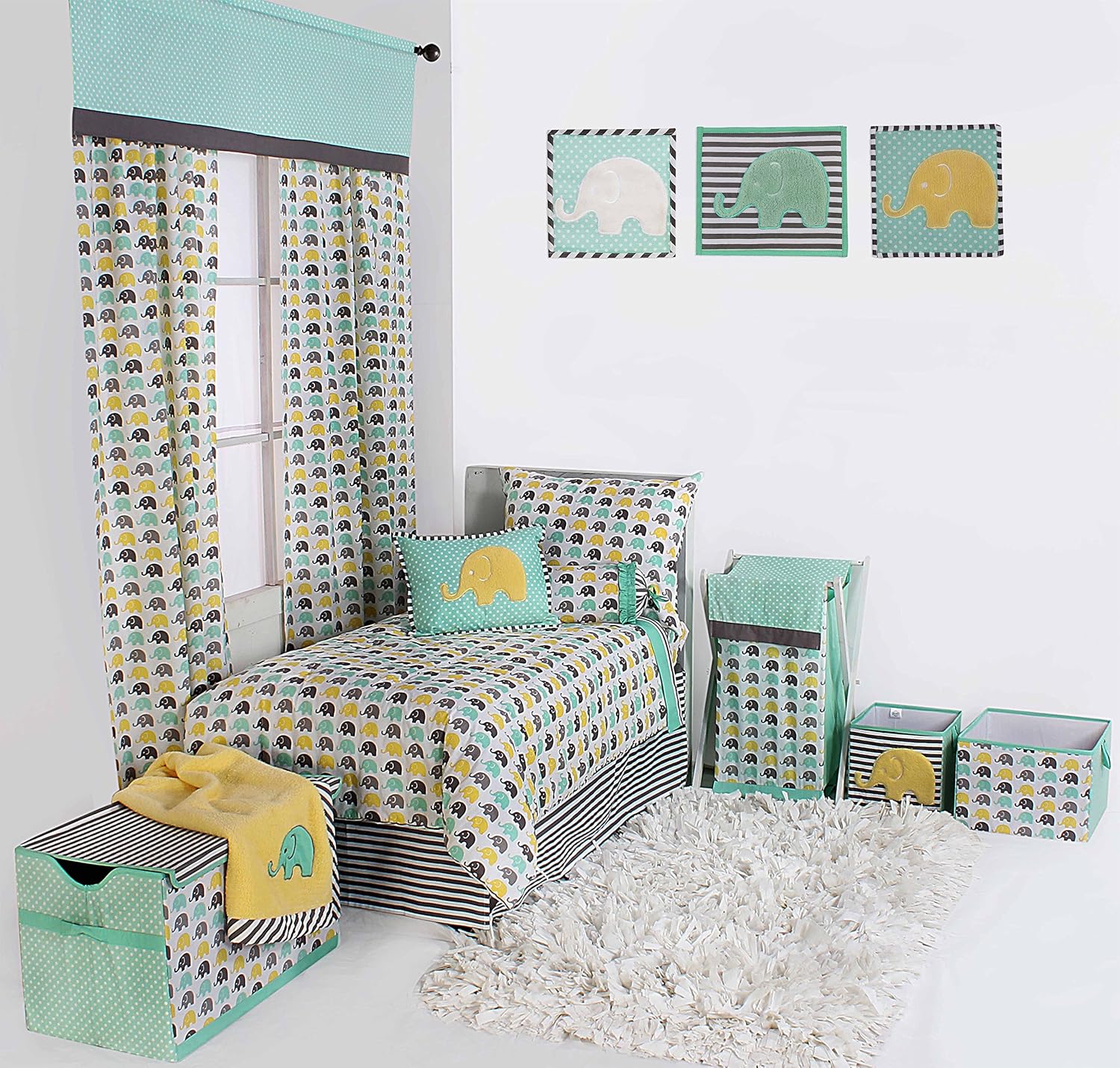 Best Mint Yellow Gray Nursery Bedding Cree Home