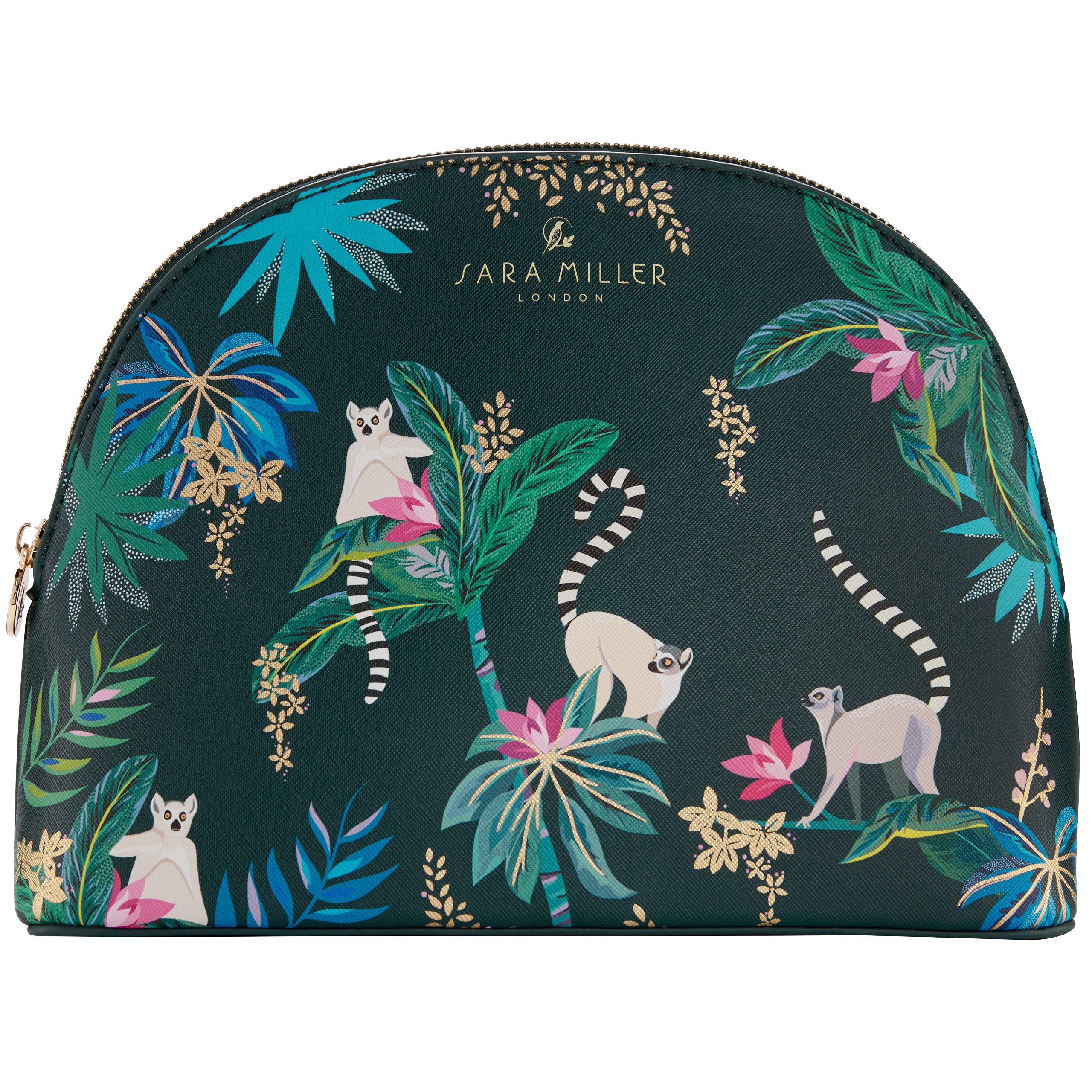 Sara Miller Tahiti Dark Green Cosmetic Makeup Bag, Large โ image 1