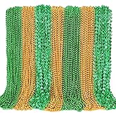 100PCS St Patricks Day Necklace Accessories, Saint Patrick's Day Green Round Shamrock Beads Necklaces Bulk, 3 Kinds Irish St Patricks Day Decorations Necklace for Parade Throw Party Favor Decorations