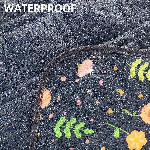 PICYALO OUTDOOR PICNIC BLANKET BLUE FLORAL 80″X80″ LARGE SANDPROOF BEACH BLANKET WATERPROOF PICNIC BLANKETS FOLDABLE FOR CAMING, BEACH, OUTDOOR ACTIVITIES.