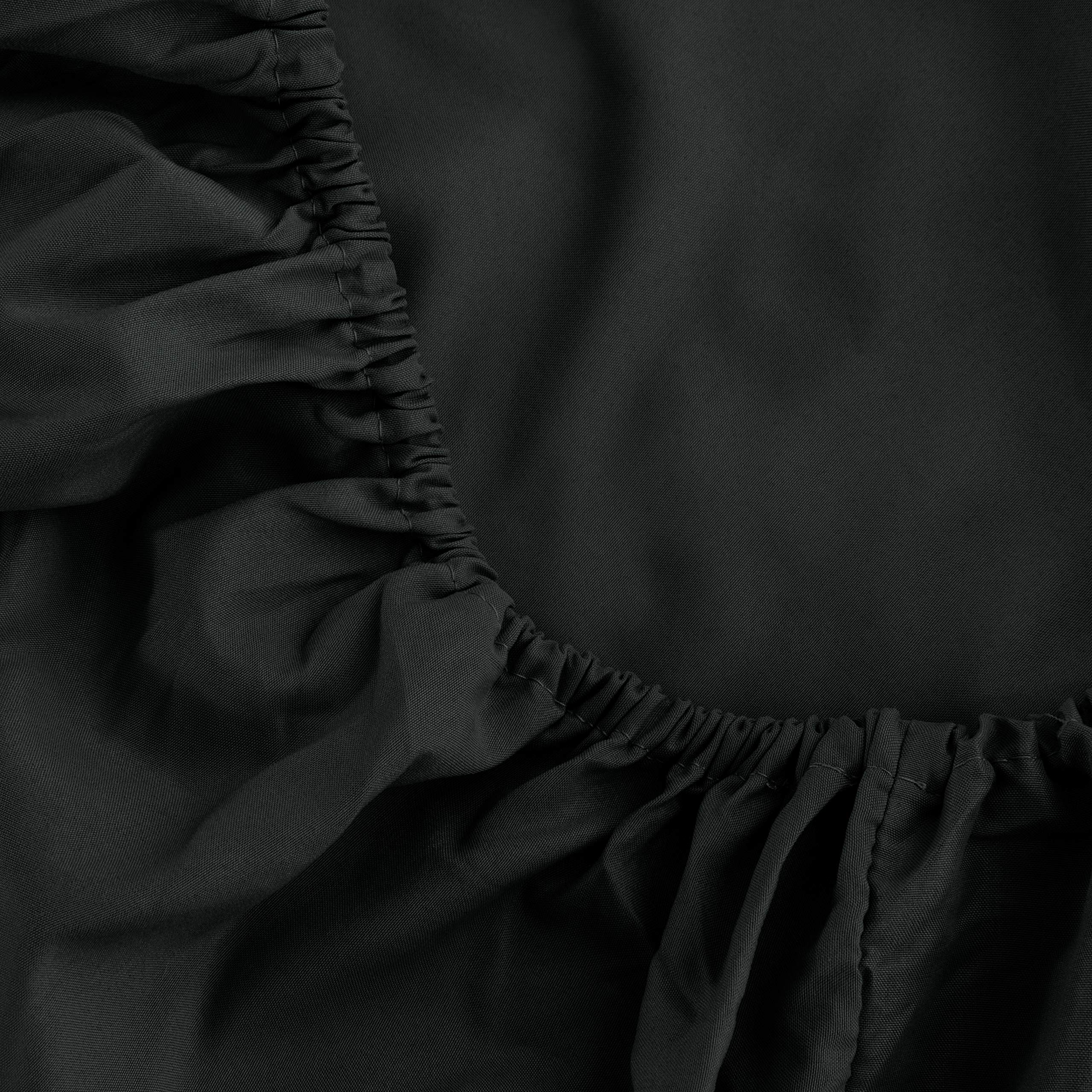 Sfoothome Black Fitted Sheet, 14 Inch Pocket