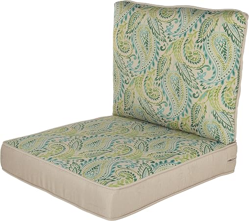 Amazon Com Quality Outdoor Living 29 At24sb Chair Cushion 24 X 24 Tan Paisley Garden Outdoor