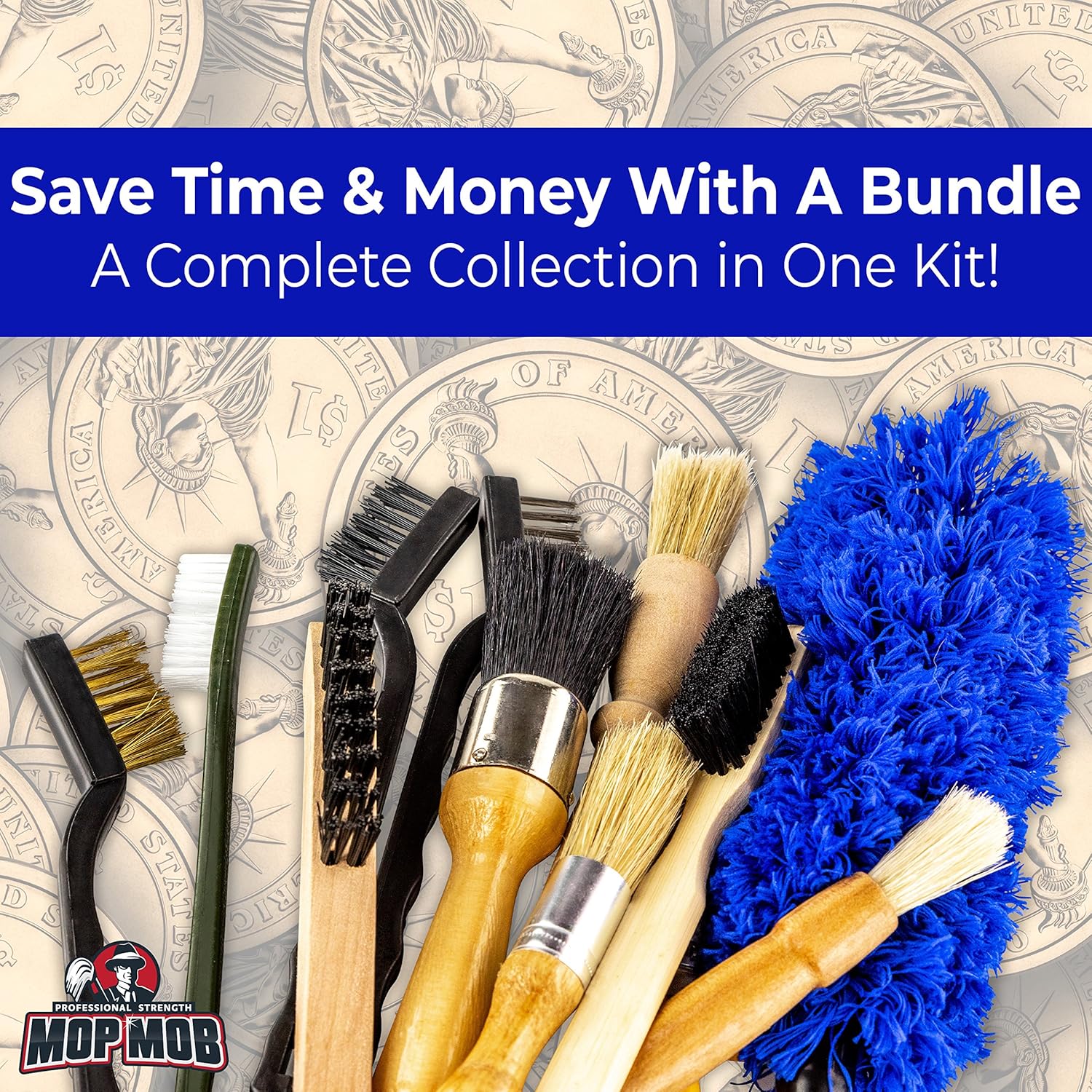 Pro-grade Auto Detailing Brush Kit 12 Pack. Ultra Value Set For Interior and Exterior Car Care. Clean Every Crevice with Gentle, Scratch-Free Natural Detailing Brushes and Heavy-Duty Wire Scrubbers: Automotive
