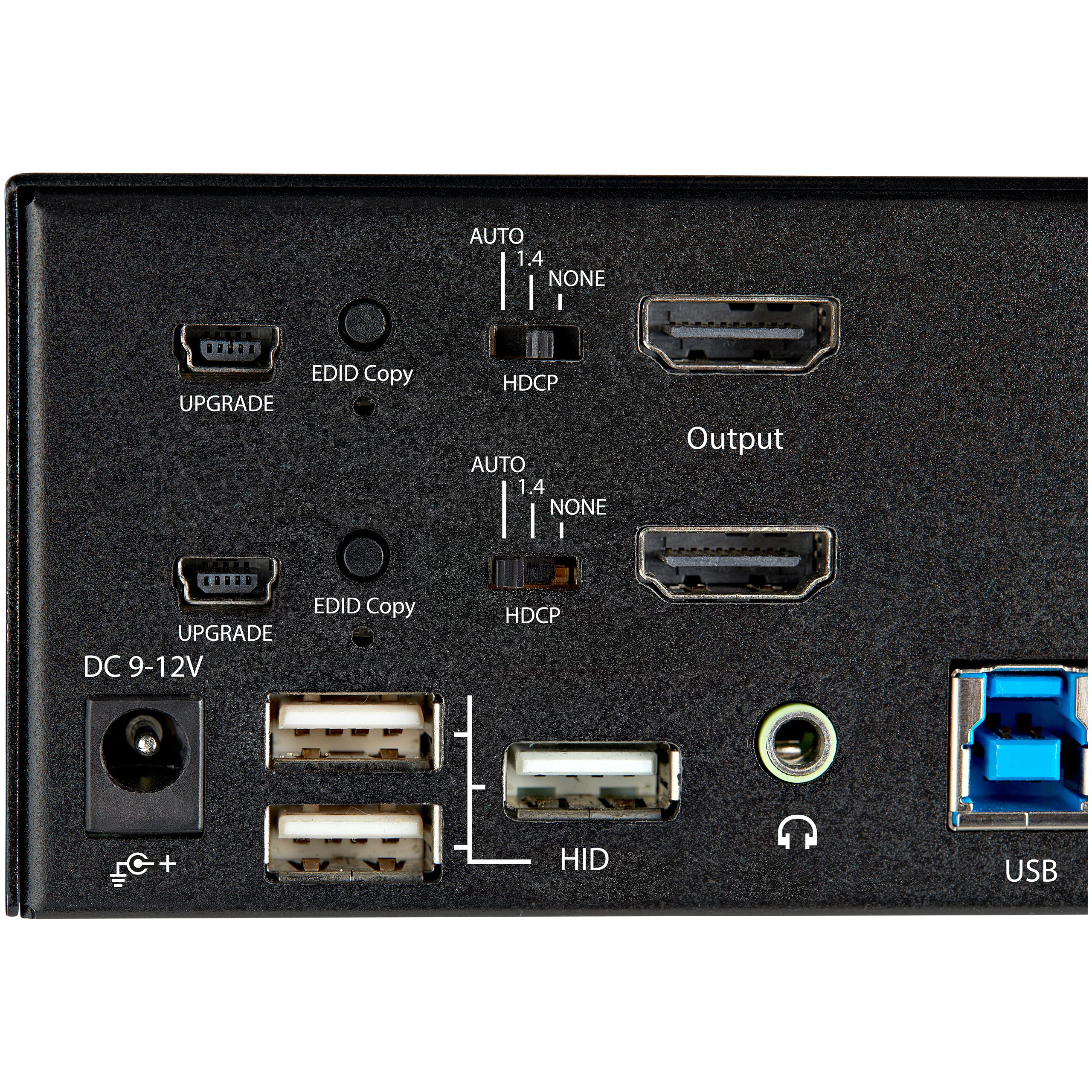StarTech.com 2 Port Dual Monitor HDMI KVM Switch - 4K 60Hz Ultra HD HDR - Desktop 4K HDMI 2.0 KVM Switch with 2 Port USB 3.0 Hub (5Gbps) & 4X USB 2.0 HID, Audio - Hotkey Switching - TAA