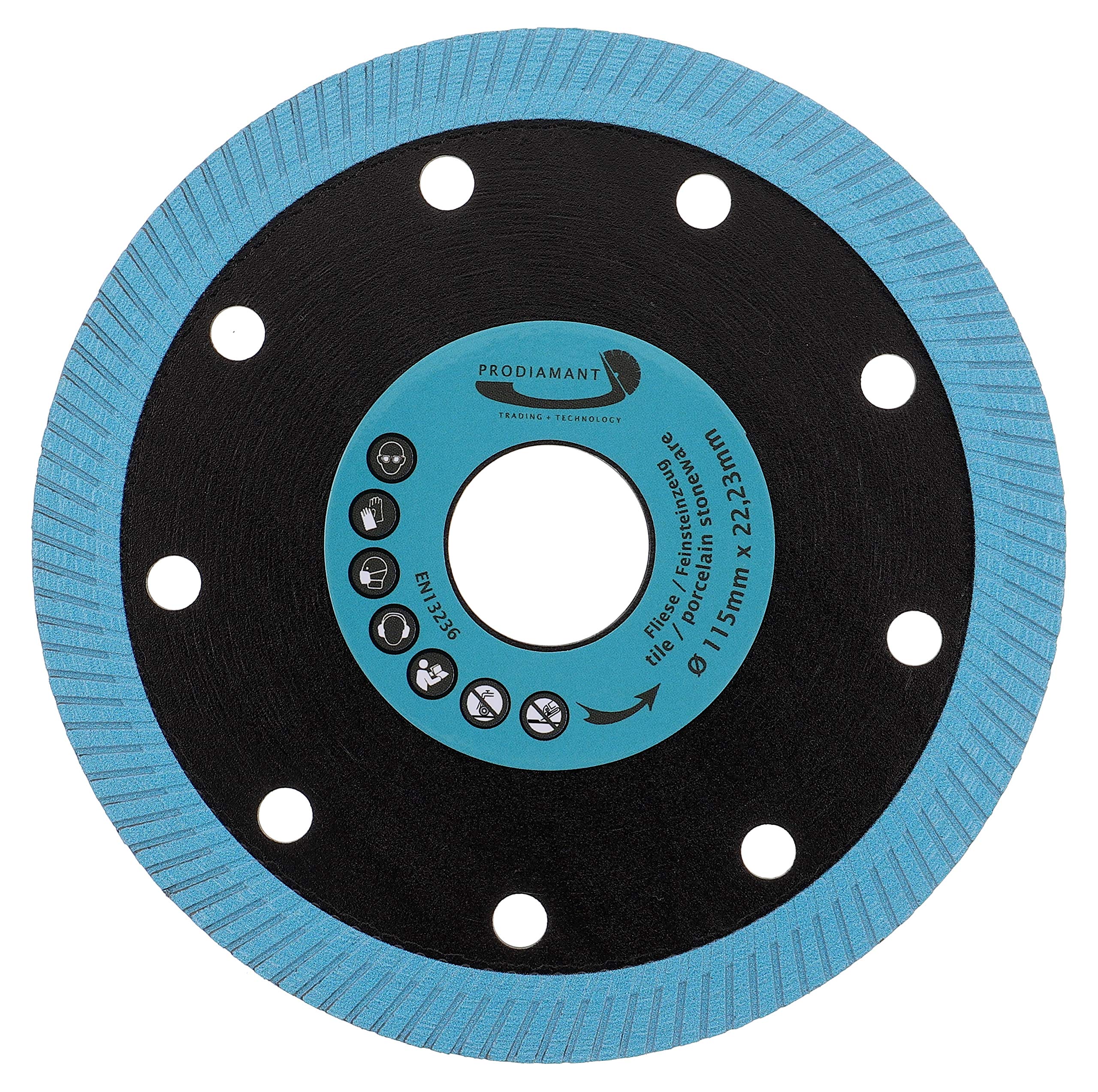PRODIAMANT Diamond Cutting Disc Color Flash 115 mm x 22.23 mm for Tile and Porcelain Stoneware - Diamond Cutting Disc Blue 115 mm