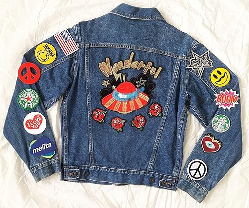 vintage jean jacket with patches