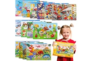 OCTERIC Puzzles for Kids Ages 4-8, 14 Pack Wooden Jigsaw Puzzles 30 Pieces Preschool Educational Learning Toys Set for Toddler Boys and Girls Stocking Stuffers