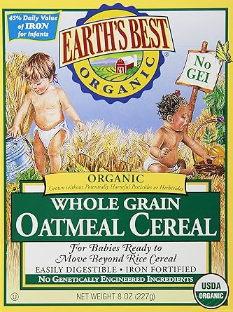 Earth S Best Certified Organic Whole Grain Oatmeal Cereal 8 Oz Each Pack Of 2 Amazon Ca Grocery