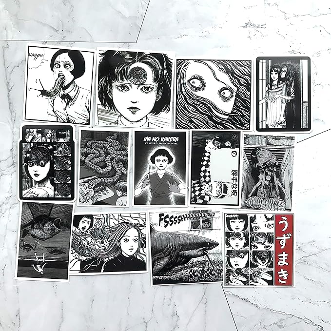 Skateboarding Longboarding Horror Manga Uzumaki Japan Anime Tomie Stickers Junji Ito Bulk Bag Sticker Bomb Stickers Decals