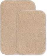 Non Slip Bath Mat 2 Pack Thick Microfiber Beige 40x60cm 50x80cm