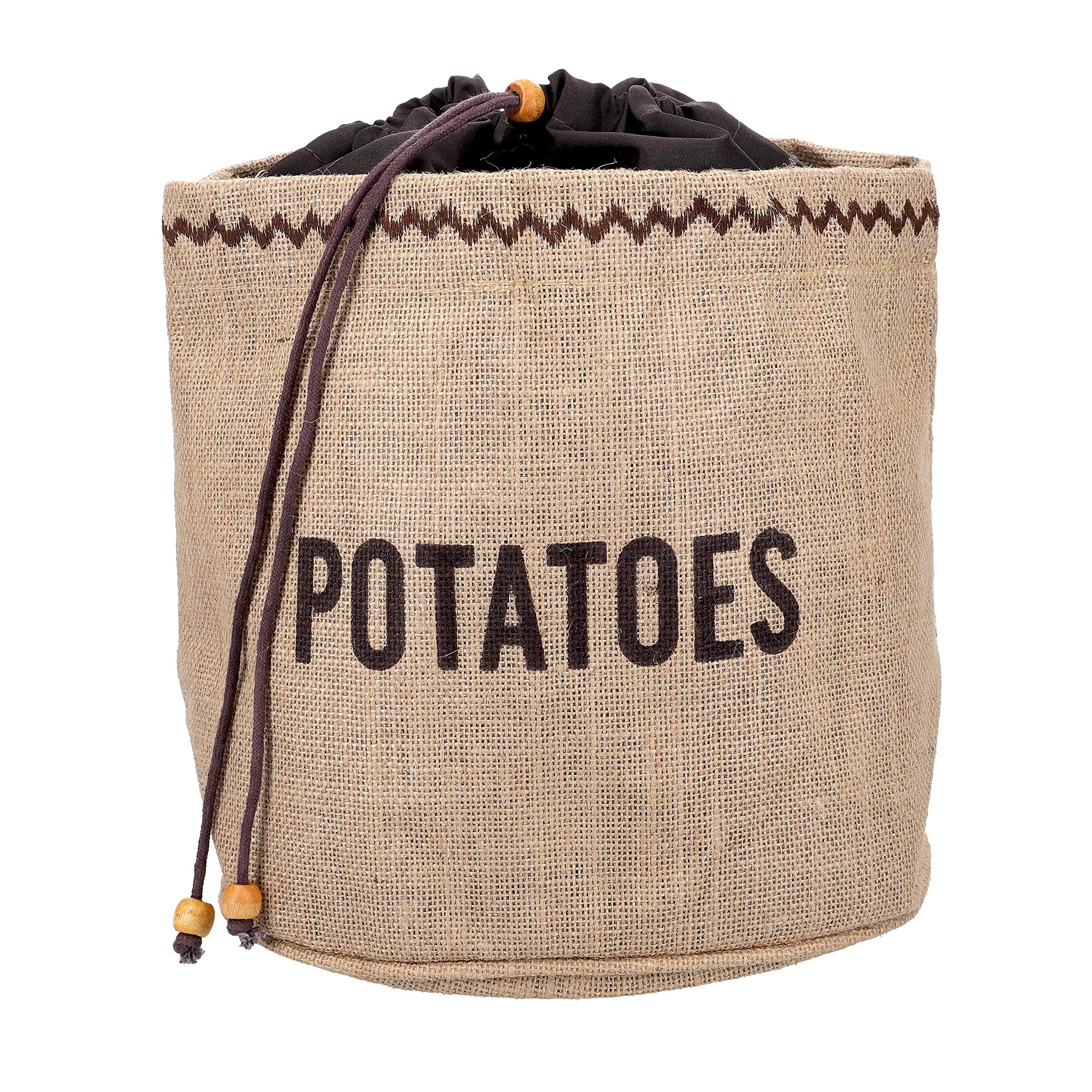 Natural Elements Potato Bag with Blackout Lining, Potato Storage Bag, Hessian, 24 x 24 cm, Brown