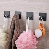 Vista Stick on Hooks 4 Pack Self Adhesive Stainless Steel Black 4.5x4.5cm view 4