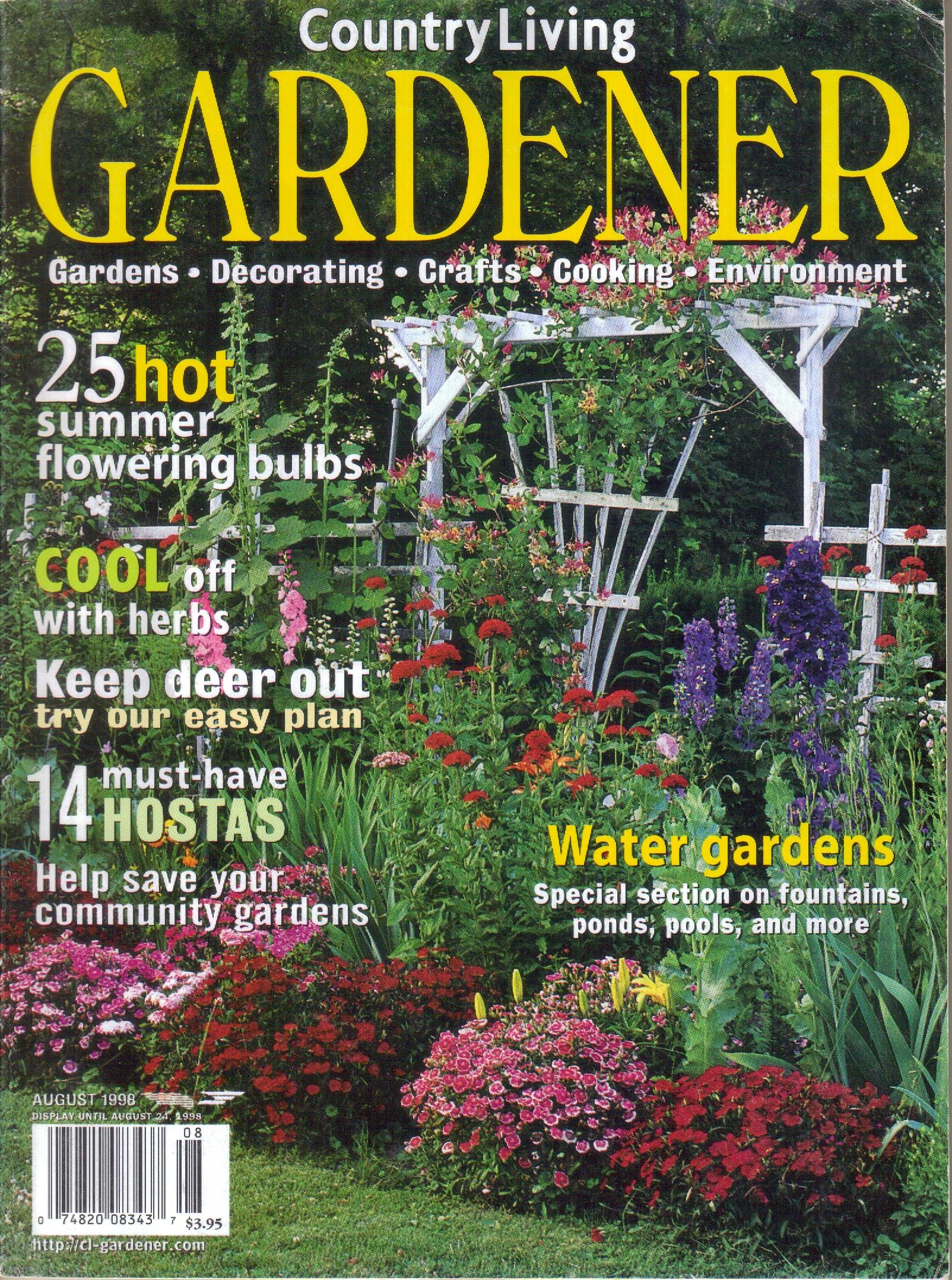 country living gardens on Country Living Gardener Magazine Vol 6 No 4 August 1998 Amazon Com Books