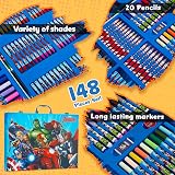 Marvel Avengers Art Set for Kids 130+ Pcs Colouring Pencils Pens Crayons view 4