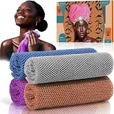 SpiralScgv 4 Pieces African Net Sponge &ndash; Premium African Net Sponge for Deep Exfoliation Quick-Dry and Reusable Mesh for Smooth Skin(Brown, Blue, Purple,Grey)