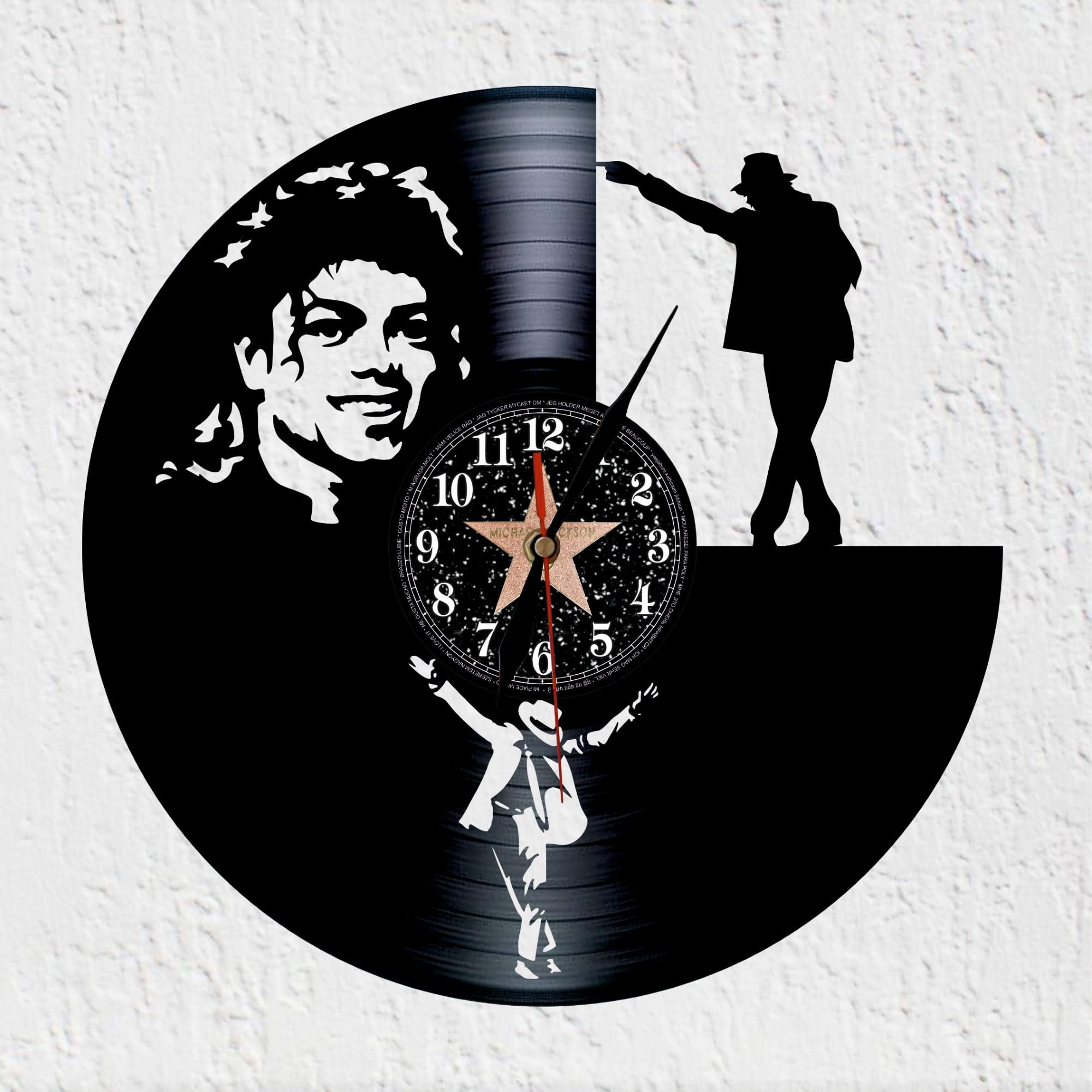 The King of the Pop Large Music Dance Funk Pop Wall Decoration Vinyl Record Clock