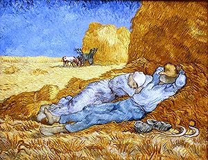 Wieco Art Noon by Vincent Van Gogh Famous Oil Paintings Reproduction Classic Canvas Prints Wall Art Pictures for Home Office Decorations Modern Stretched and Framed Abstract Landscape Giclee Artwork