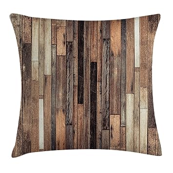 Amazon Com Ambesonne Wooden Throw Pillow Cushion Cover Brown Old