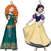 Hallmark Keepsake Disney Princess Mini Christmas Ornaments 2024, Merida and Snow White, Set of 2