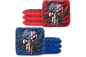 Play Platoon Tournament Series Cornhole Bags - Pro Style Dual Sided Slick and Sticky Side Bags - Set of 8 - Designed in USA