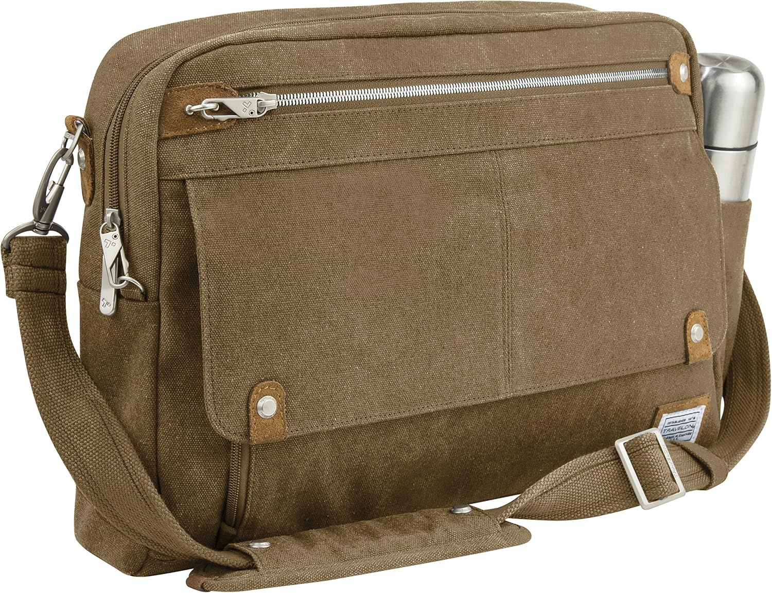 Travelon Anti-theft Heritage Messenger Briefcase, Oatmeal, One Size