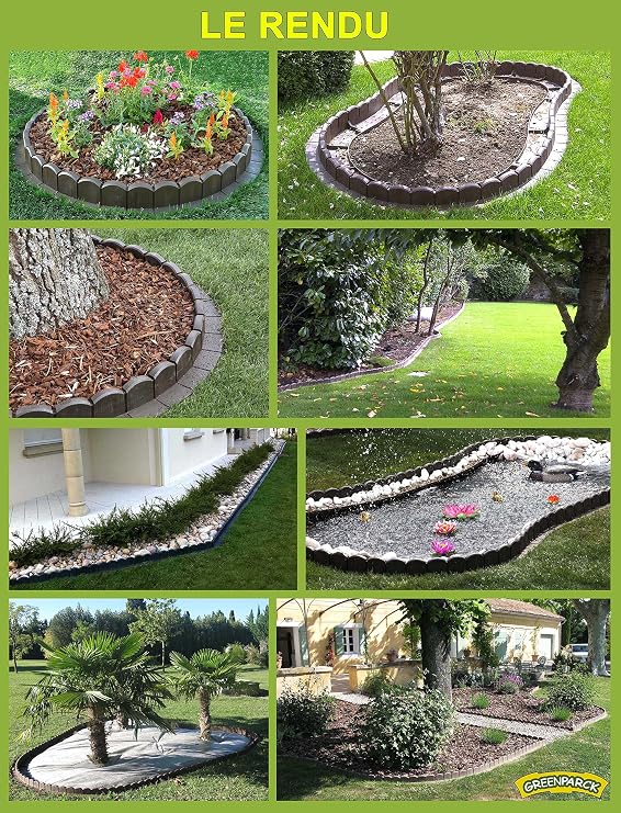 greenparck - l0600 m - bordes de jardín de resina Composite marrón ...