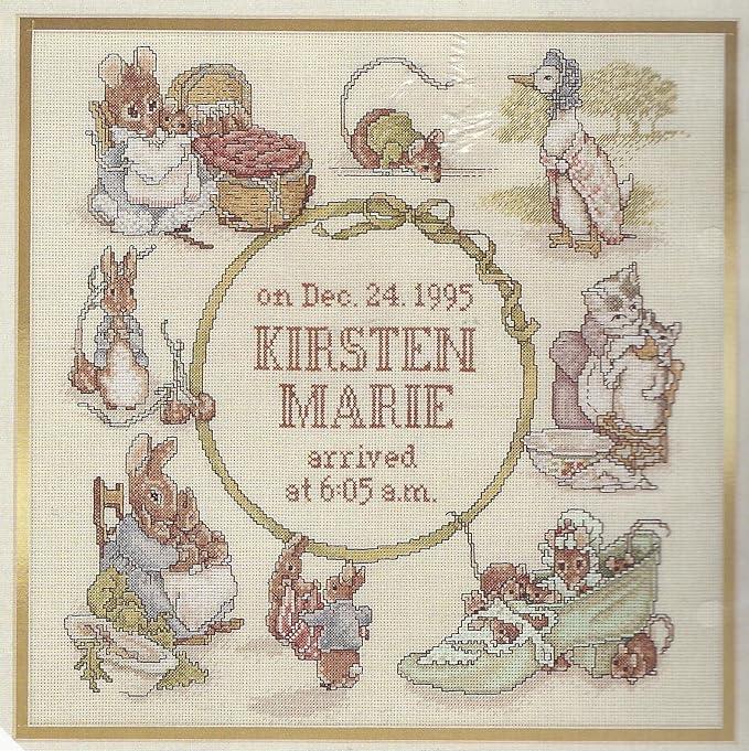 Storybook Birth Sampler Counted Cross Stitch Kit with