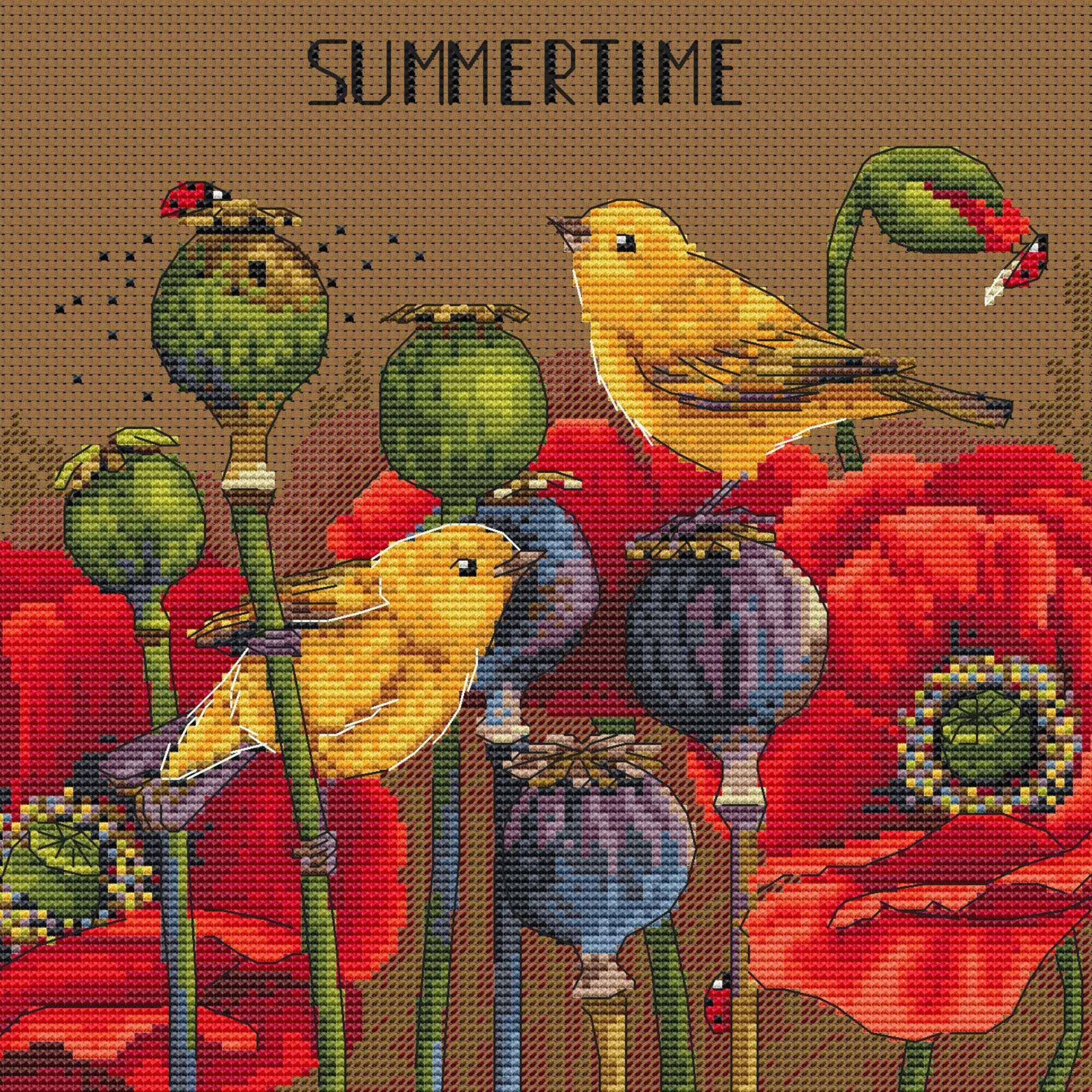 Merejka Counted Cross Stitch Kit, Cotton, Multicoloured, 20 x 20 cm