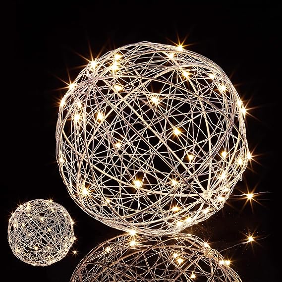 COSTWAY 3-tlg LED Dekokugeln Set - Leuchtkugeln Für Innen & Außen Weihnachtsdeko