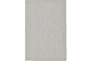 Unique Loom Collection Casual Transitional Solid Heathered Indoor/Outdoor Flatweave Area Rug (6' 1" x 9' Rectangle, Light Gray/Ivory)