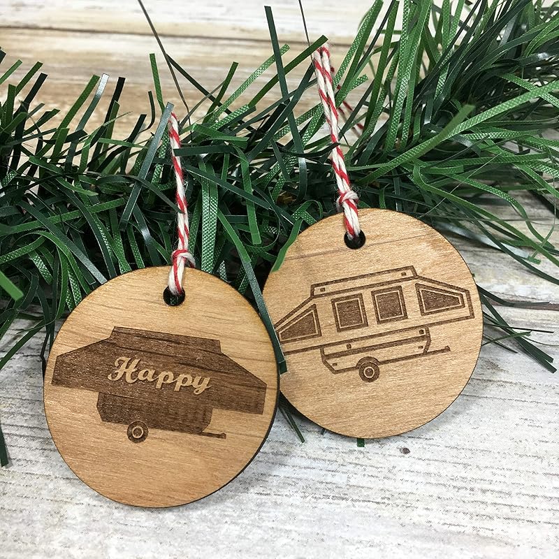 Amazon.com: pop up camper and happy camper set of two christmas ornaments: handmade Amazon.com: Pop Up Camper and Happy Camper set of two Christmas Ornaments: Handmade