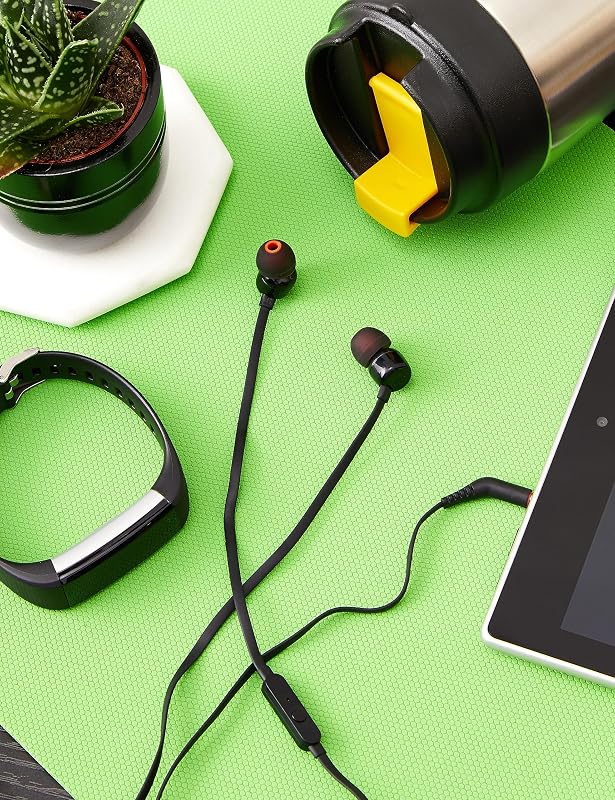 T110 - Auriculares intraurales universales con mando a distancia y micrófono, color negro