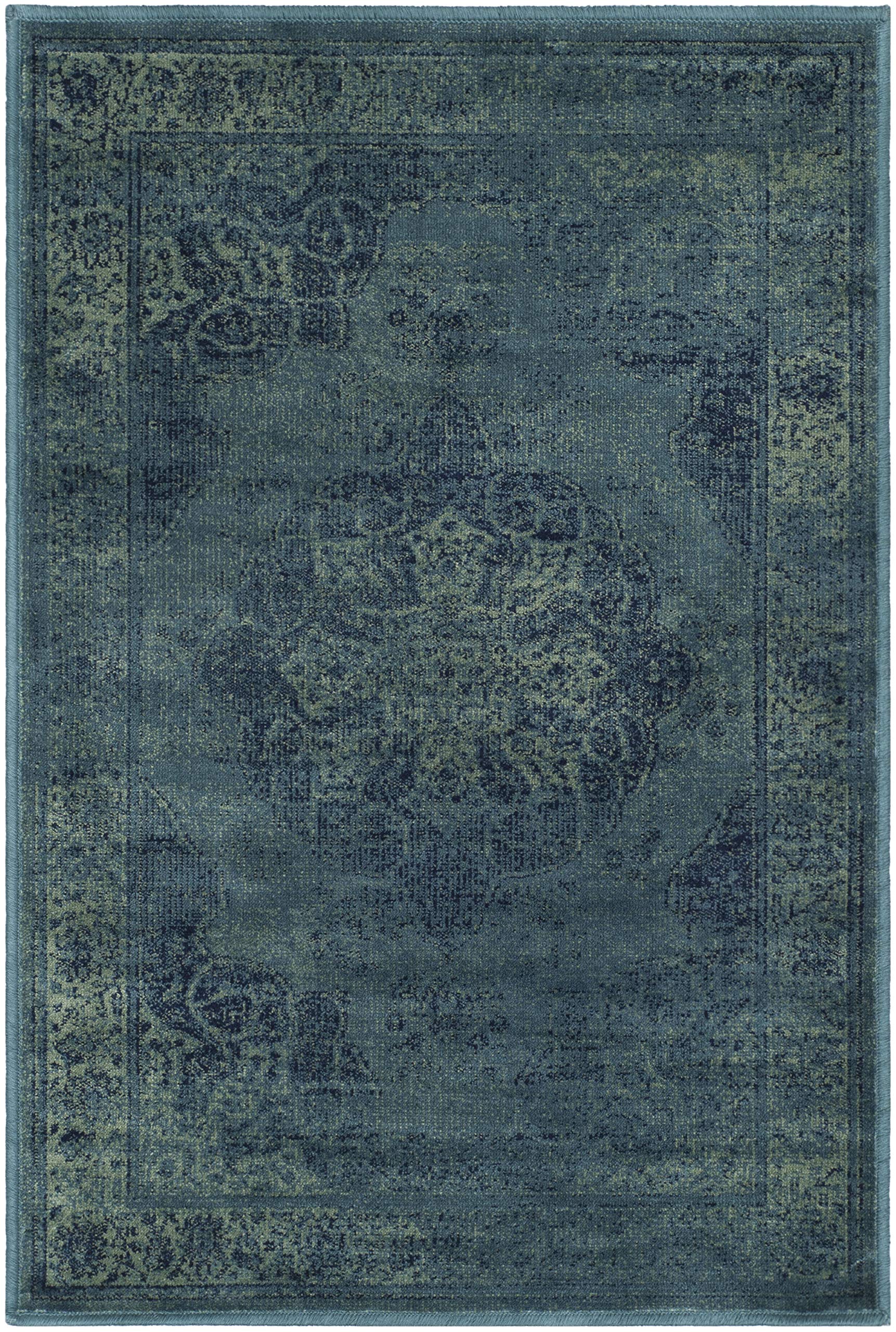 Safavieh Traditional Indoor Woven Rectangle Area Rug, Vintage Collection, VTG158, in Blue / Multi, 99 X 170 cm for Living Room, Bedroom or Any Indoor Space