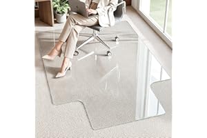 Antok Irregular Tempered Glass Chair Mat, 36"x48" Office Chair Mat for Carpet & Hardwood Floors, Heavy Duty 0.2" Desk Chair Mat for Smooth Rolling at Home or Office