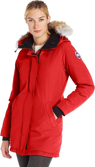 ladies red canada goose coat