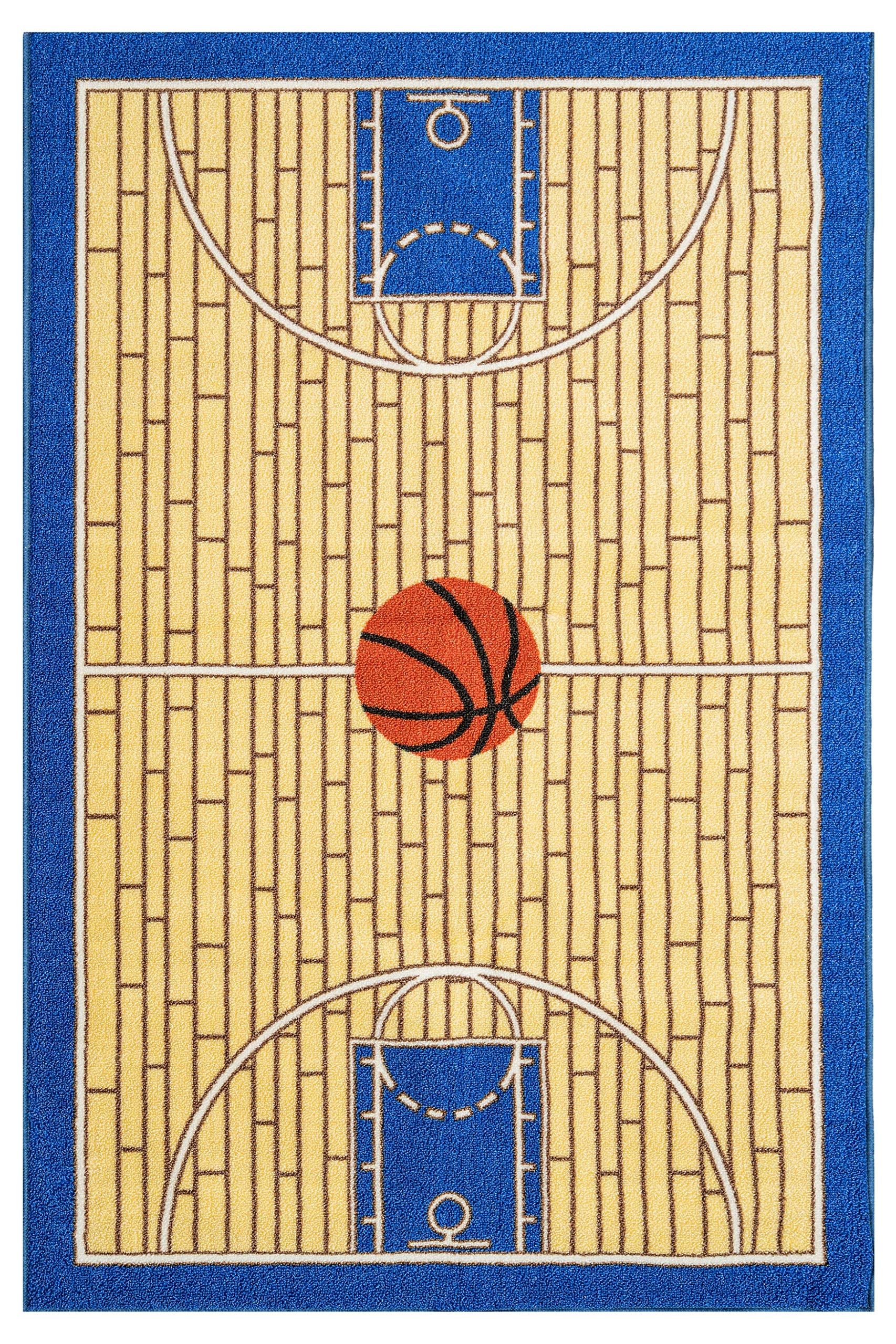 Furnish my Place 695 BLUE 3x5 Basketball Court Kids Area Rug, 3'3"x5'