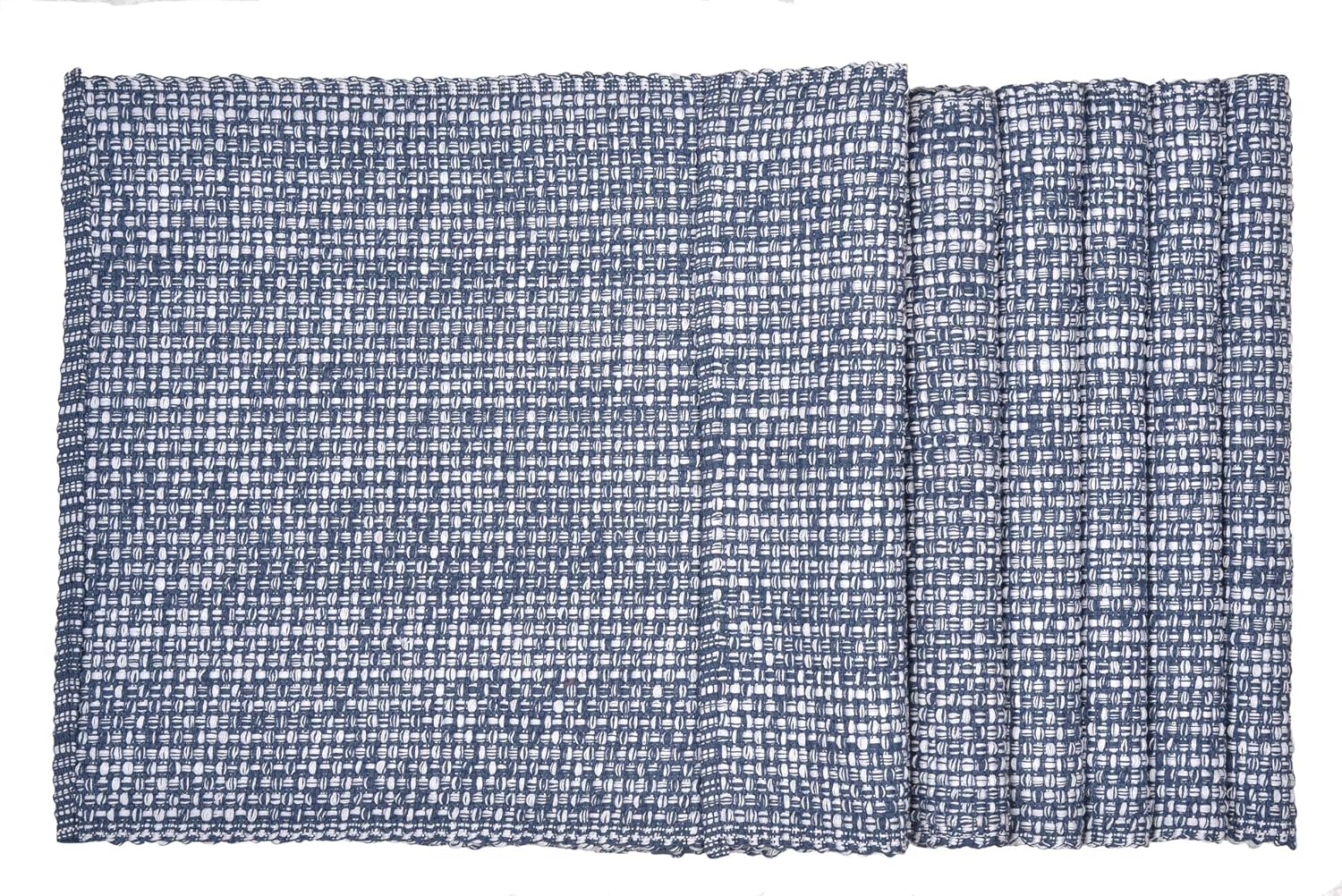 Urban Villa, 100% Cotton Two Tone Place Mats,14''x 20'' Over Sized,Set of 6,Blue/White, Every Day Use,Heavier Quality: Home & Kitchen