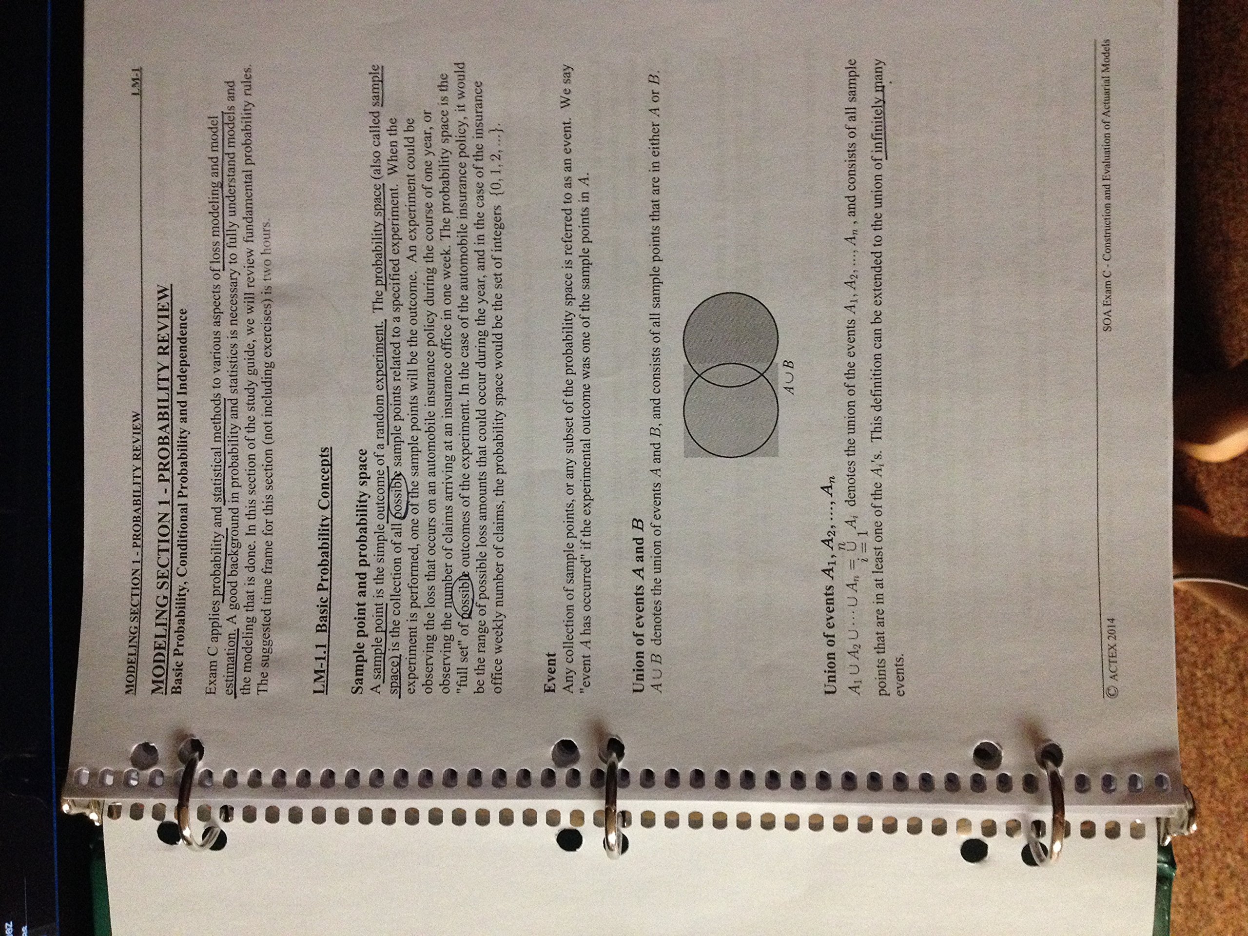 Actex Exam C Study Manual - 2014 Edition (Vol. 1 & 2) SOA/CAS Actuary:  Samuel A. Broverman: 9781625422057: Amazon.com: Books