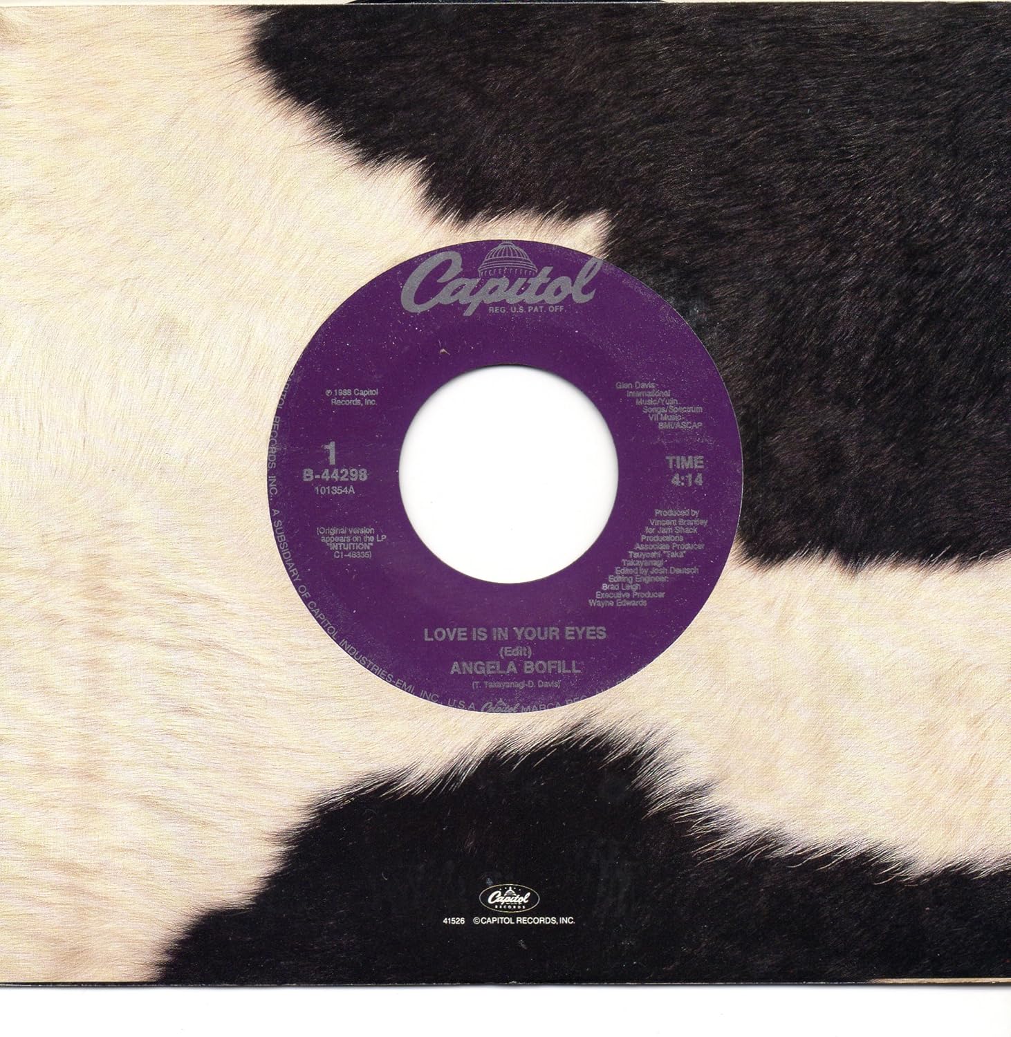 Angela Bofill Love Is in Your Eyes B/w I Just Wanna Stop