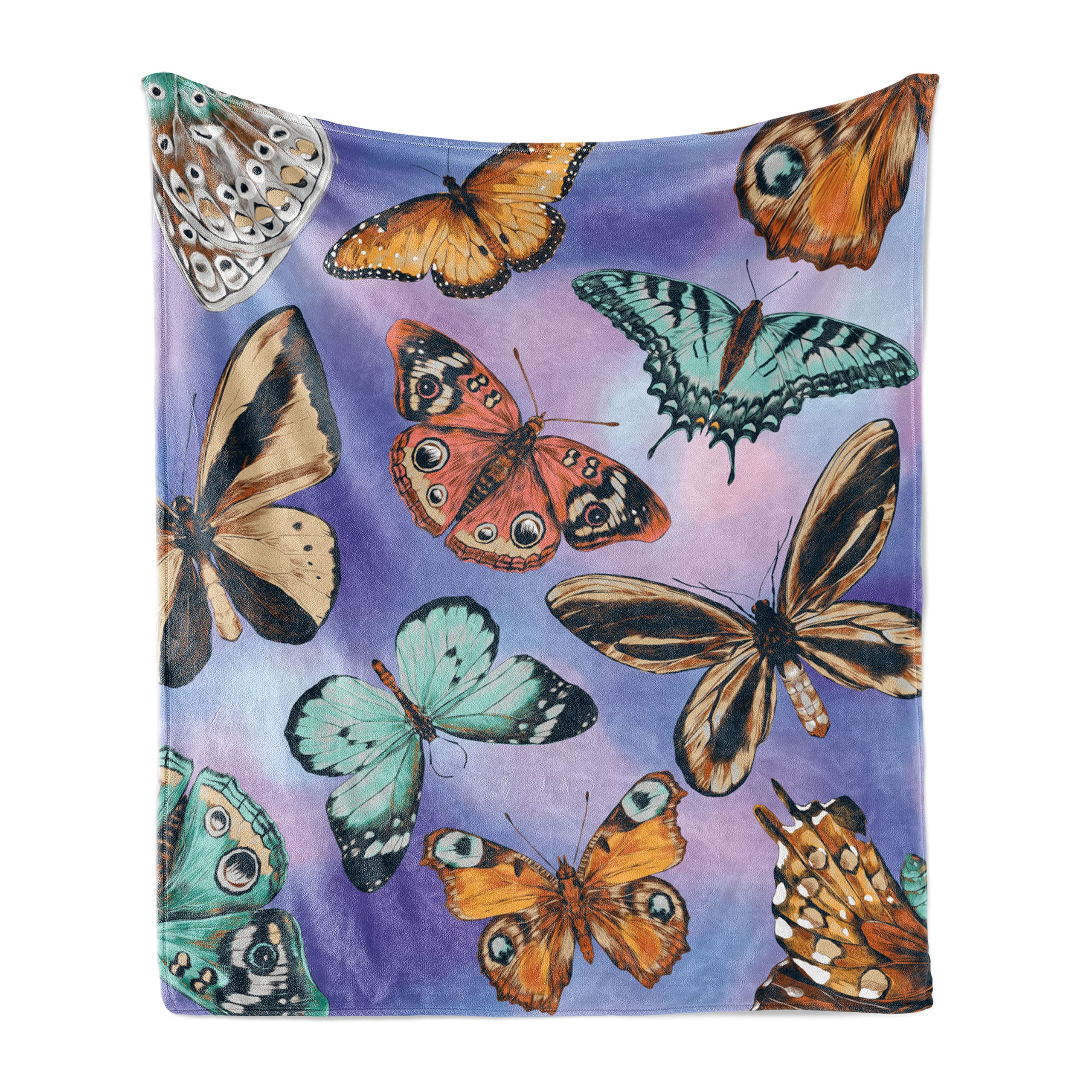 Ambesonne Butterfly Throw Blanket, Bohemian