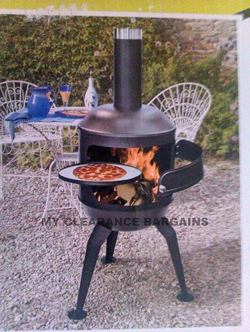 New Chimenea Pizza Oven Real Stone Outdoor Cooker Bbq Firepit
