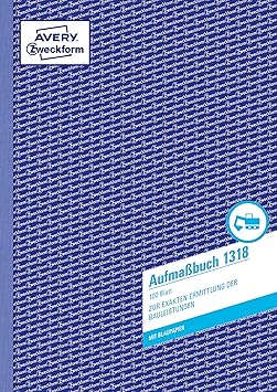 AVERY Zweckform 1318 Aufmaß (A4,mit 2 Blatt Blaupapier, 100 Blatt) weiß
