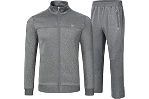 MoFiz Mens Tracksuit Jogging Sports Sweatsuit Comfortable Outfits Casual Athletic Pants Full zip Jacket 2 Piece