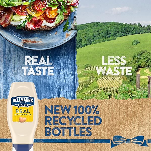 HELLMANN’S REAL MAYONNAISE REAL MAYO SQUEEZE BOTTLE FOR A CREAMY SANDWICH SPREAD OR CONDIMENT GLUTEN FREE, MADE WITH 100% CAGE-FREE EGGS 11.5 OZ